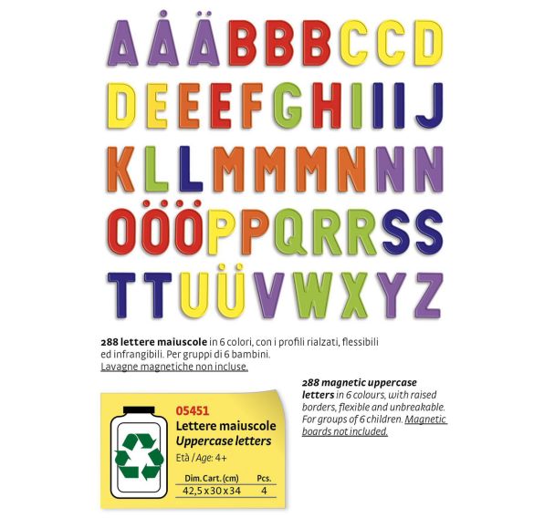 288 lettres majuscules magnétiques