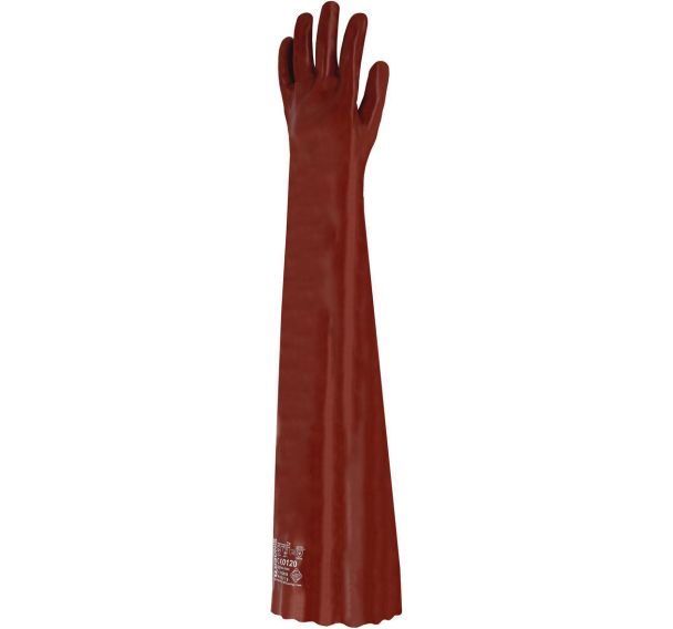5 paires Gant de protection à enduction simple en pvc rouge T 10