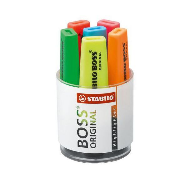 6 surligneurs Boss Original - couleurs assorties