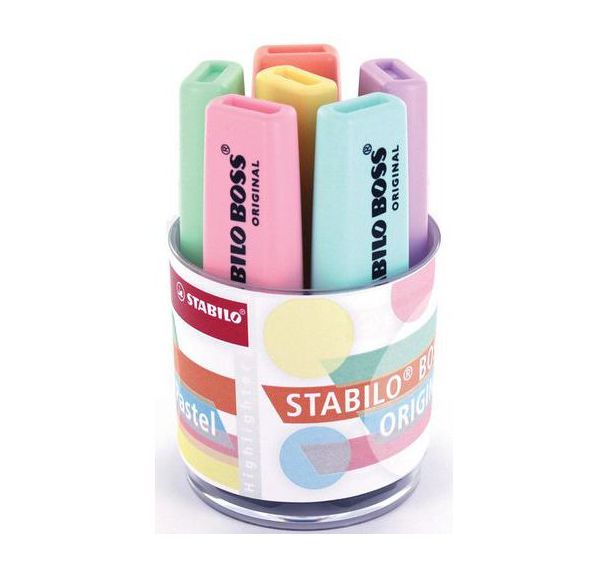 6 surligneurs Boss Original Pastel couleurs assorties