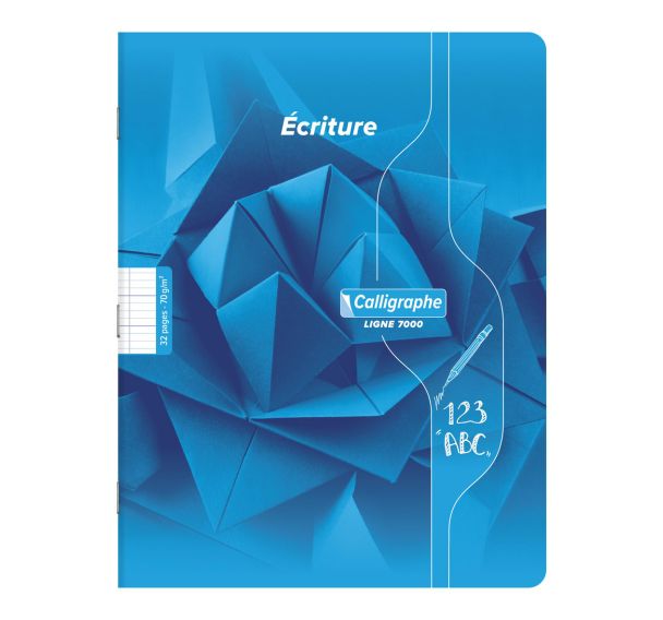 7000, Cahier piqué 17x22 32p séyès agrandi 3mm 70g