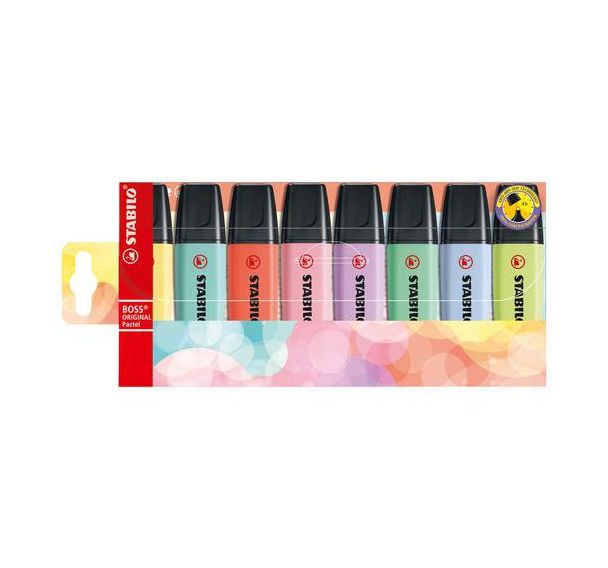 8 surligneurs Boss Original Pastel - couleurs assorties