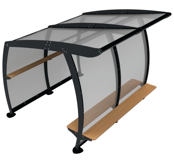 Abri GOUTY PMMA métal - banquette teck - Buton Design
