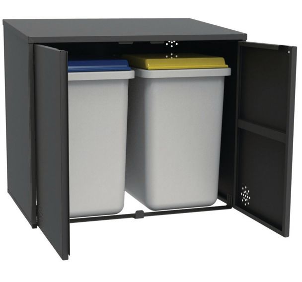 Abri conteneur Bonnos beige ou anthracite - Sans trappe