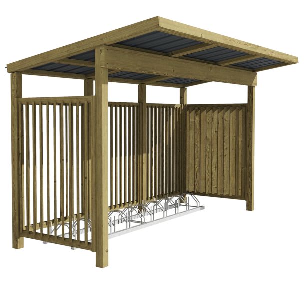 Abri voyageurs Caméléon 390x200x239 cm - pin traité