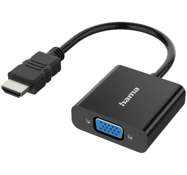 Adaptateur vidéo HDMI Plug VGA Socket Audio Socket Full-HD 1080p- Hama