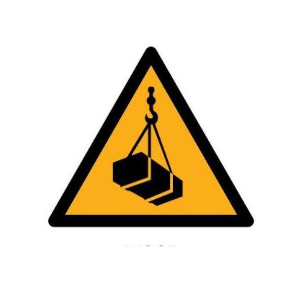 Adhésif de marquage au sol danger W015 - Charges suspendues - Ergomat