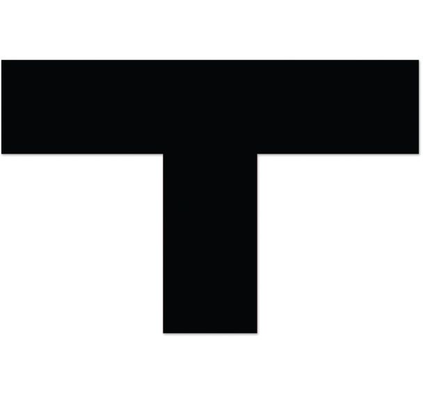 Adhésif de marquage au sol en T carré LeanStripe - Noir - Ergomat