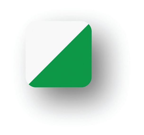 Adhésif en tiret arrondi LeanStripe - Vert/Blanc - Ergomat