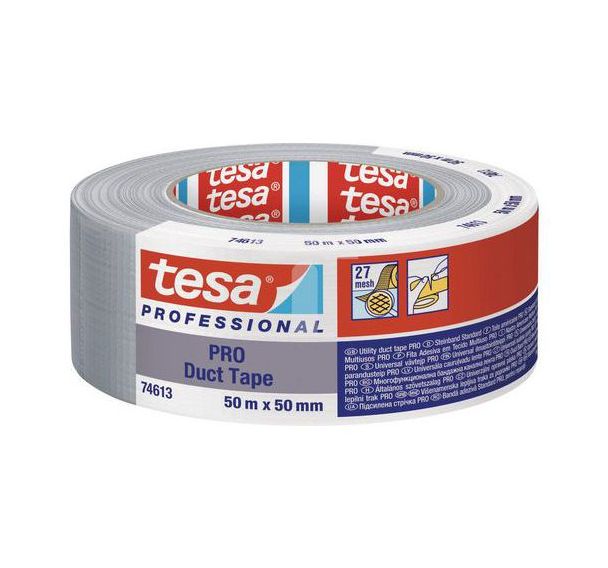 Adhésif toile américaine économique 4613 - Gris - 50 m x 48 mm - tesa