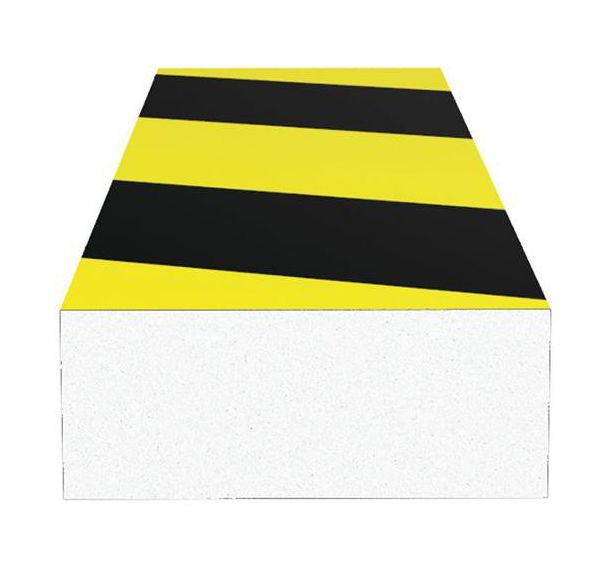 Amortisseur de choc rectangle pour surface - Noir/Jaune - Ergomat