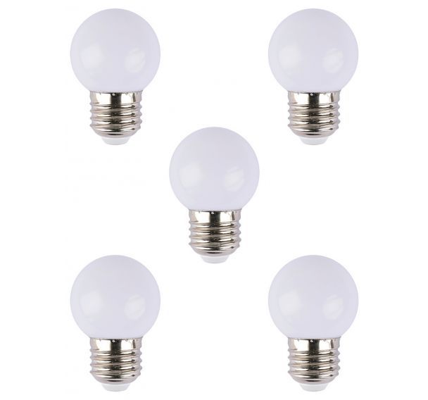 Lot de 5 ampoules 5XE27.P45.1,1W.60L blanc