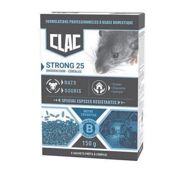 Appât céréales spécial espèces résistantes Strong 25g - 6 pièces
