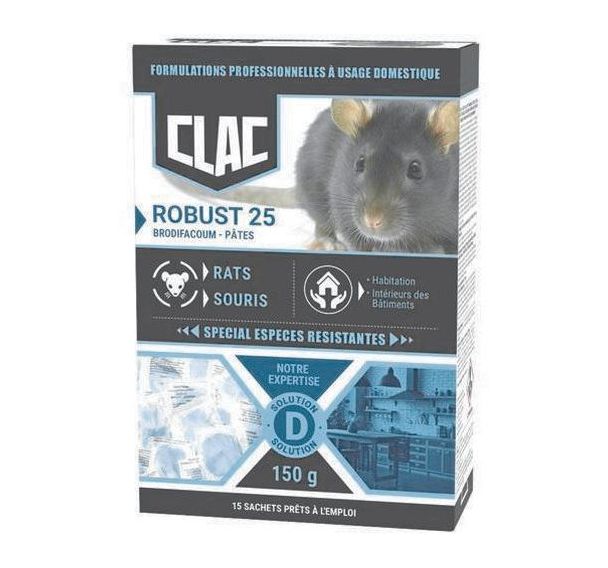 Appât pâte rats et souris spécial espèces résistantes Robust 10g - 15 pièces