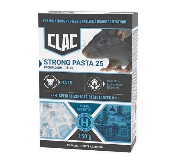 Appât pâte rats spécial espèces résistantes Strong pasta 15g - 15 pièces