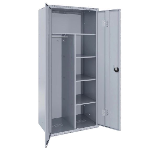 Armoire portes sur socle 1/2 penderie 1/2 lingère largeur 80 - Acial