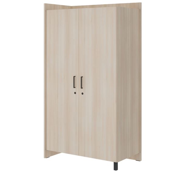 Armoire angle poignée+serrure penderie 1/2lingère - Enond Mobilier