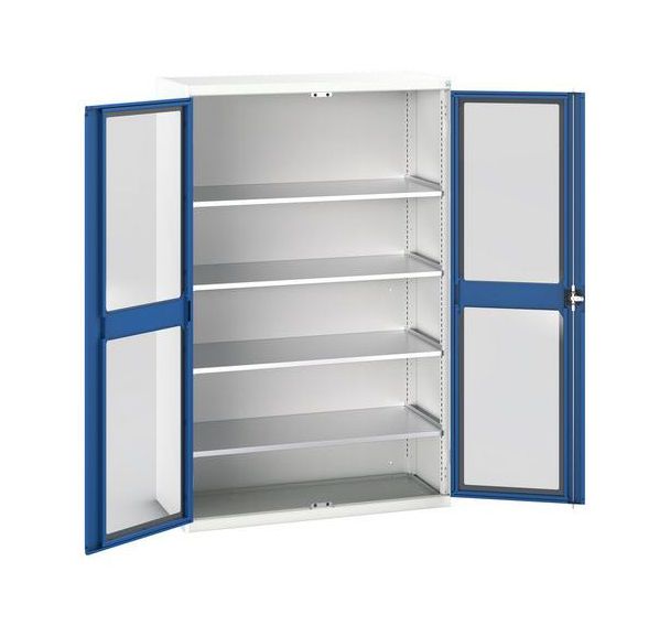 Armoire Verso Portes Transparentes Avec 4 Tablettes 1300x550x2000_Bott