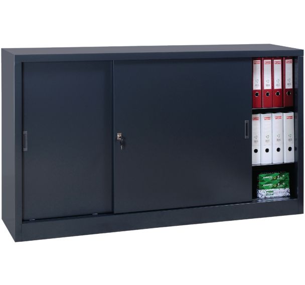 Armoire à monter porte coulissante - Basse - L 160 cm - Manutan Expert