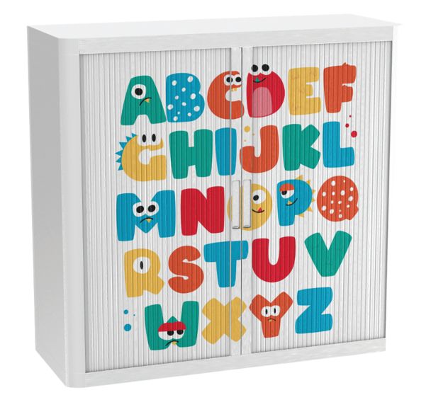 Armoire à rideaux personnalisée alphabet en couleurs - EasyOffice