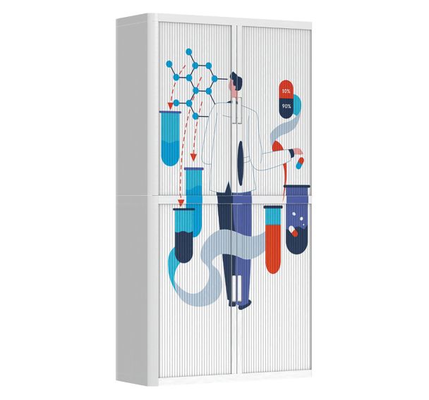 Armoire à rideaux personnalisée chimiste - EasyOffice