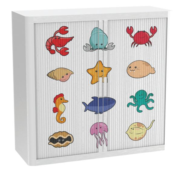 Armoire à rideaux personnalisée coquillages crustacés - EasyOffice