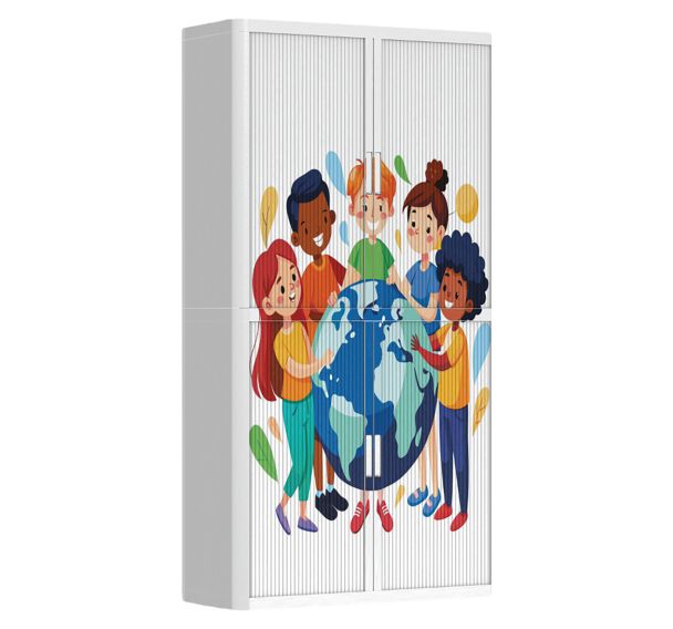 Armoire à rideaux personnalisée enfants du monde - EasyOffice