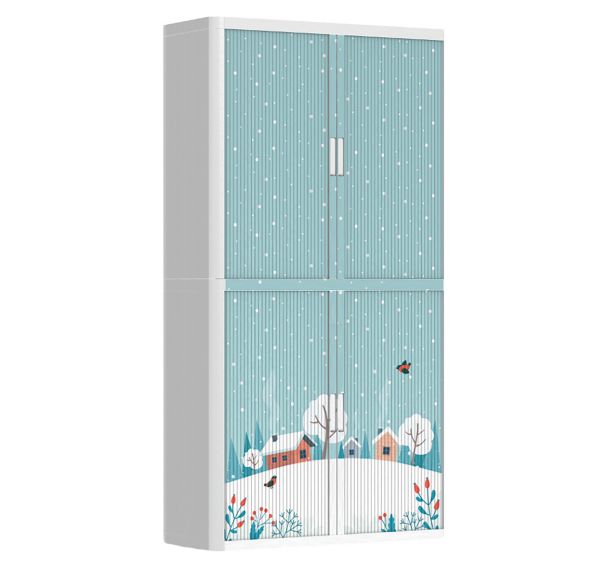 Armoire à rideaux personnalisée hiver calme - EasyOffice