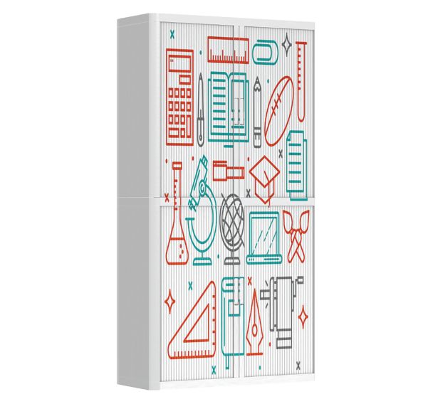 Armoire à rideaux personnalisée outils du savoir - EasyOffice