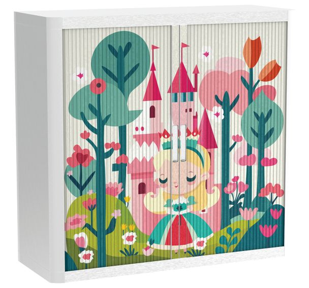 Armoire à rideaux personnalisée princesse bois - EasyOffice