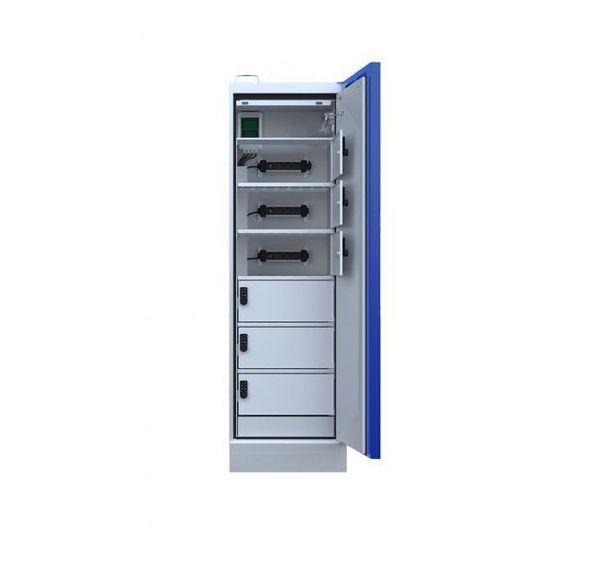 Armoire anti-feu 90 minutes avec casiers à code et prises - Exacta
