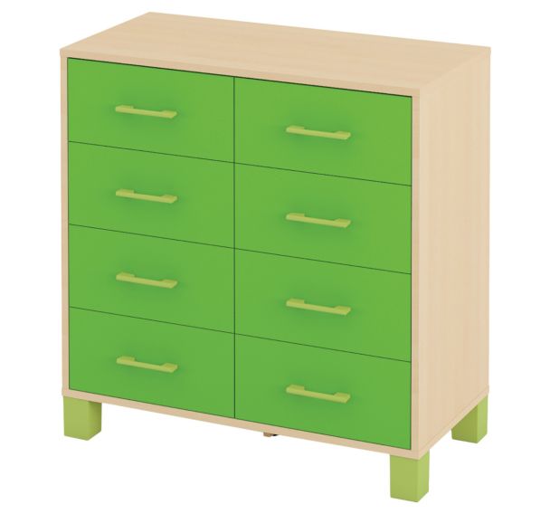 Armoire basse Confetti avec pieds et 8 tiroirs