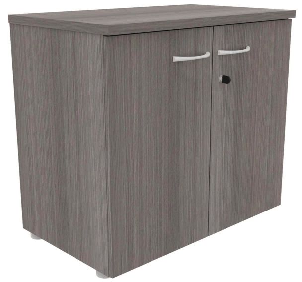 Armoire basse bois 2 portes battantes - Buronomic