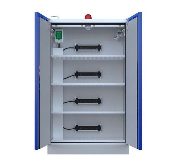 Armoire batterie haute 2 portes avec centrale d'alarme