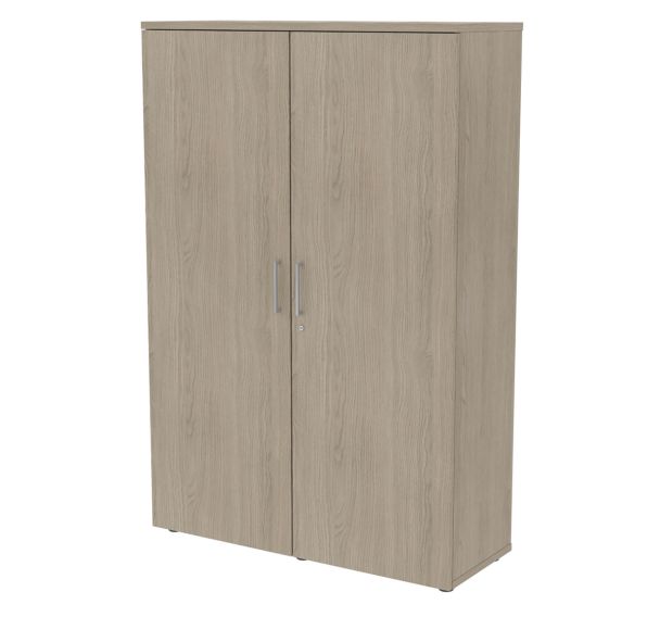 Armoire bois haute portes battantes L120 cm serrure à clé