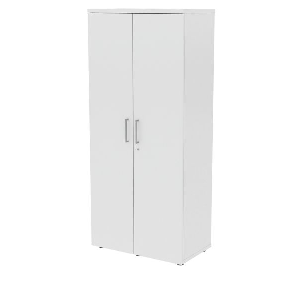 Armoire bois haute portes battantes L80 cm serrure à clé