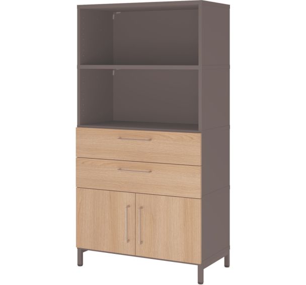 Armoire combi à 4 étagères et socle acier - Hammerbacher