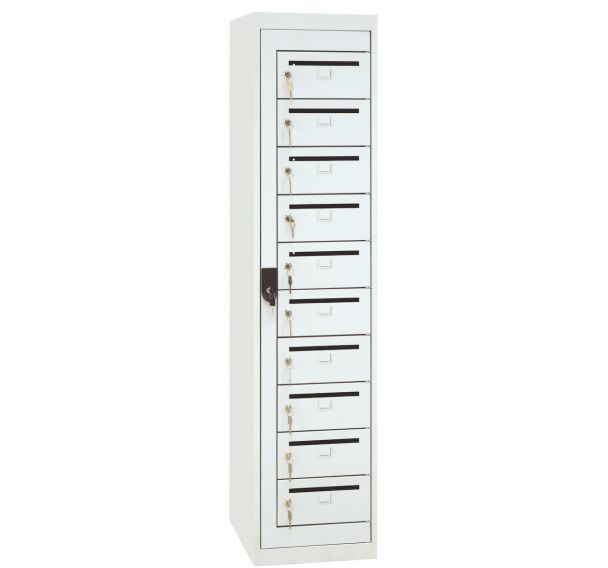 Armoire courrier 10 cases sur socle - largeur 400 mm - Manutan Expert