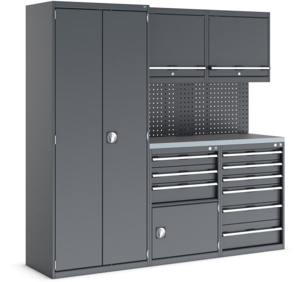 Armoire d'atelier Cubio-2100x565x2000mm-Anthracite