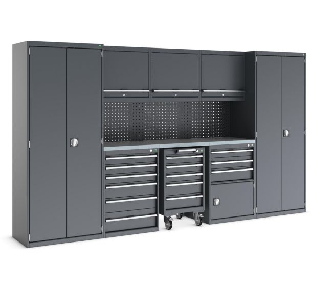 Armoire d'atelier Cubio-3550x565x2000mm-Anthracite