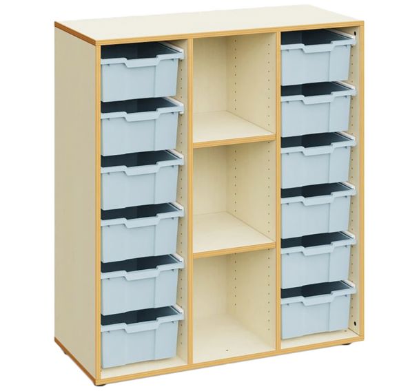 Armoire en bois Blair 3 colonnes 12 grands bacs - Mirplay School