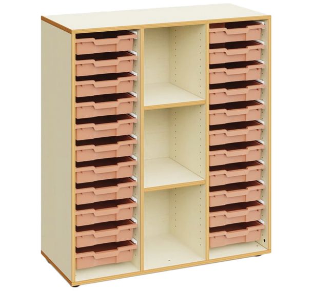 Armoire en bois Blair 3 colonnes 22 petits bacs - Mirplay School