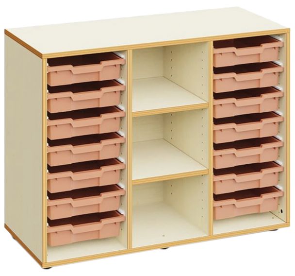 Armoire en bois Lucy 3 colonnes 14 petits bacs - Mirplay School