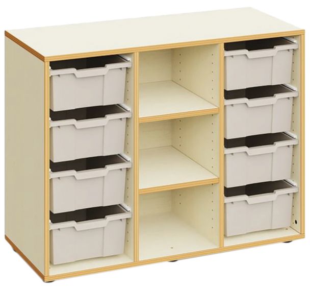 Armoire en bois Lucy 3 colonnes 8 petits bacs - Mirplay School