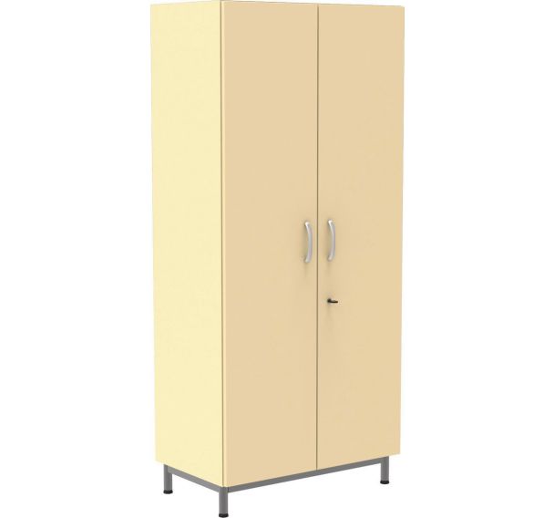 Armoire haute Octet portes battantes socle métal gris - Manutan Expert