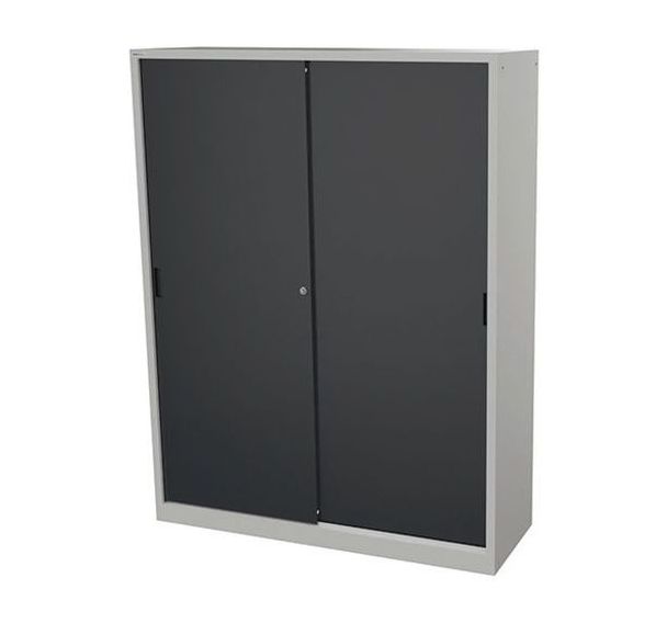 Armoire haute à portes tôle pleine coulissantes profondeur 58 cm