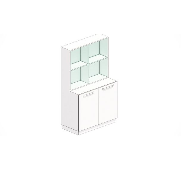 Armoire haute mixte - 4 portes - Asem