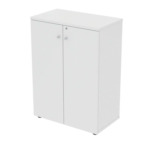 Armoire mi haute portes battantes L 80 cm serrure à clé