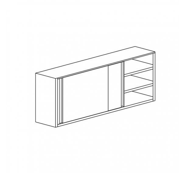 Armoire suspendue hauteur 800 mm avec 2 étagères- ASPC1480/1