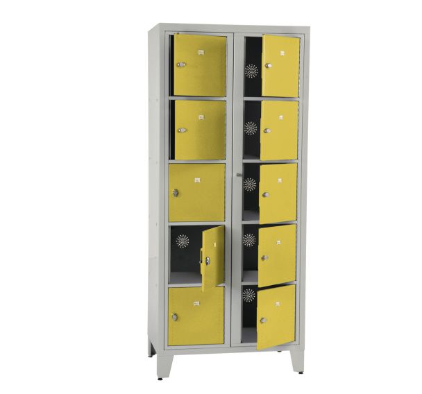 Armoire 2 colonnes à casiers visitable métal - Acial
